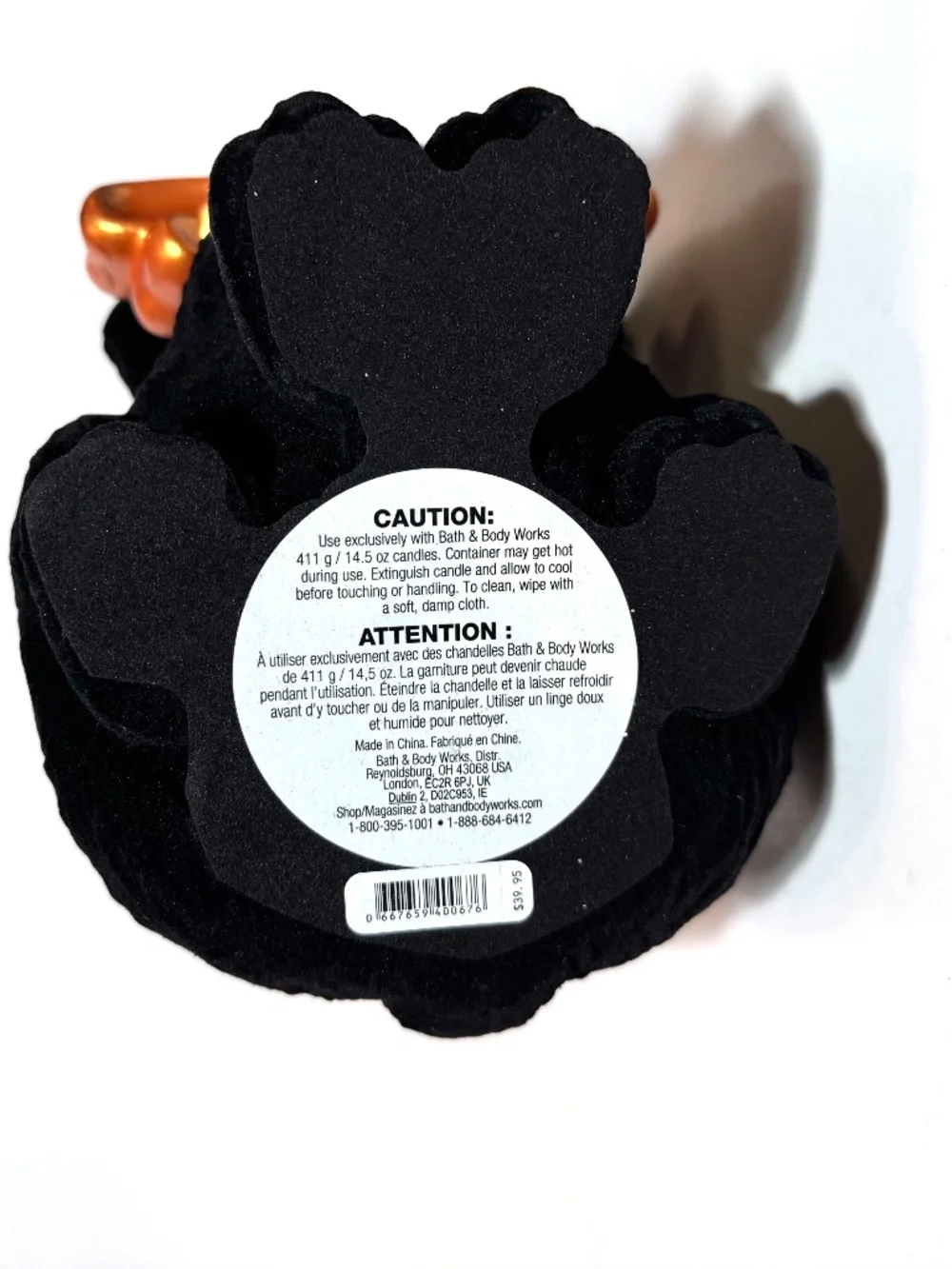 VAMPIRE CAT Pedestal 3-Wick Candle Holder & Candle